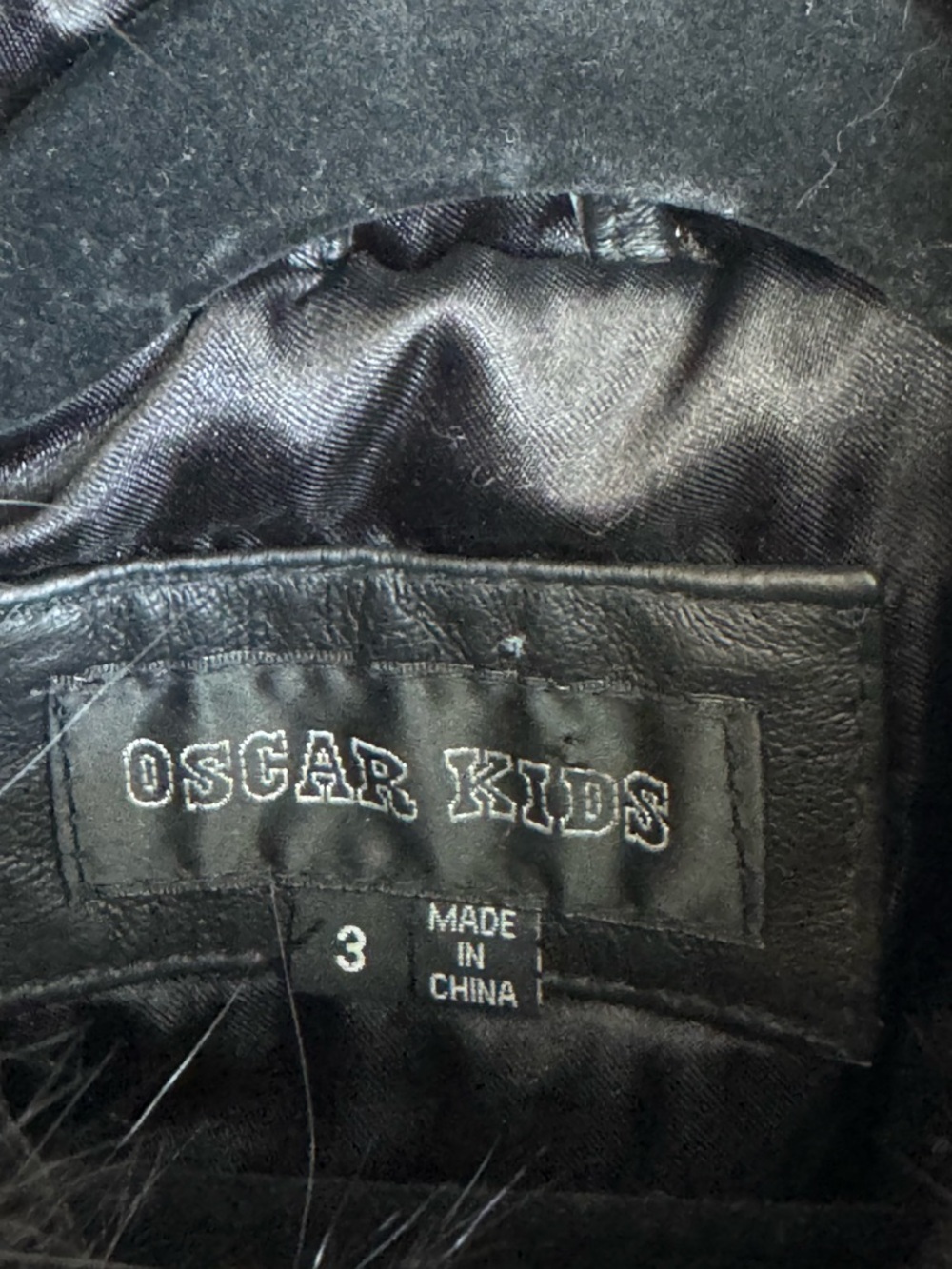 Oscar Kids Luxe Black Quilted 100% Leather Biker Jacket with Plush Fur Collar - Picture 2 of 6